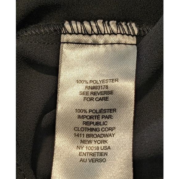 T Tahari Black Flutter Sleeve Smock Neck Tie Front Blouse Womens Sz L - Picture 5 of 12